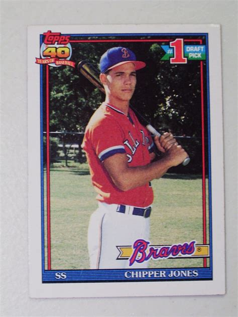 Chipper Jones Rookie Baseball Card 333 Topps 1991 by Funllectibles