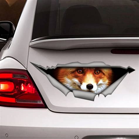 Fox Car Decal Animals Decal 3D Sticker Funny Decal Car | Etsy UK