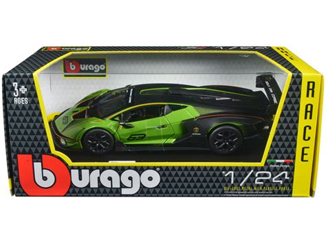 Lamborghini Essenza SCV12 #63 Green Metallic and Black "Squadra Corse" "Race" Series 1/24 ...