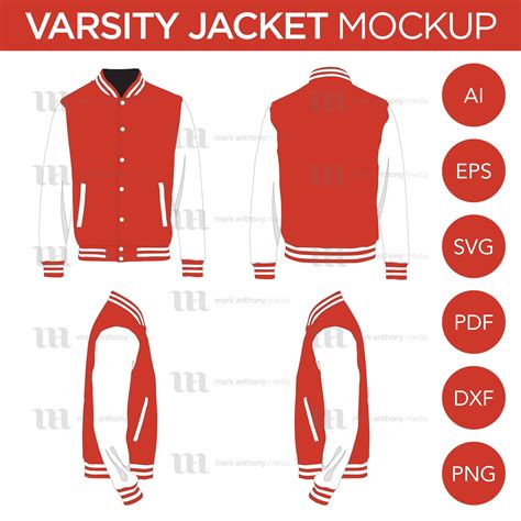 Varsity Jacket Technical Drawings Fashion CAD Designs For Adobe ...