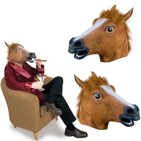 Horse Mask Halloween Horse Head Mask Latex Creepy Animal Costume Theater Prank Crazy Party ...