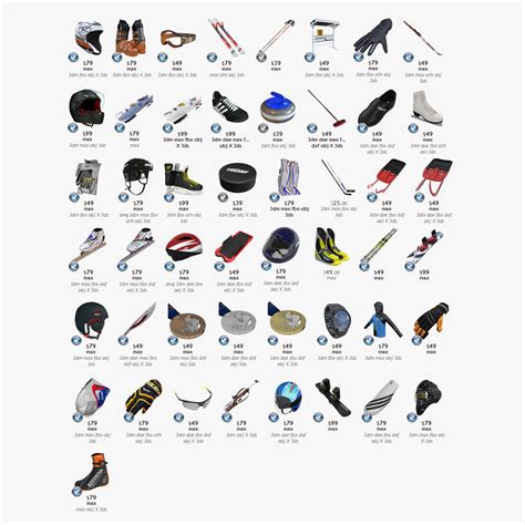 Winter Olympic Sports Equipment Collection | Best Of 3d Models