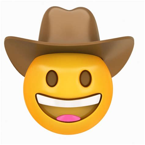 Emoji Cowboy Hat Face | 3D model | Emoji challenge, Cowboy hats, Emoji