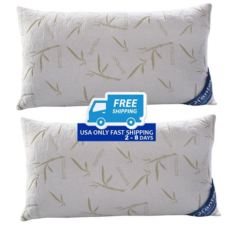 Set of 2 Memory Foam Hypoallergenic Pillows with Carry Bag – By Choice ...