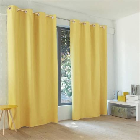 Paire de rideaux rideau occultants jaune 140 x 260 - Achat / Vente rideau - Cdiscount