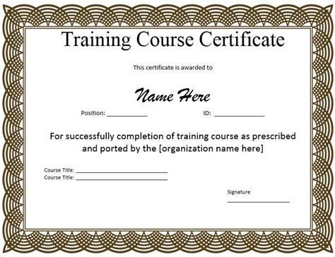 10+ Training Certificate Templates | Word, Excel & PDF Templates | Training certificate ...