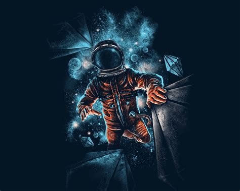 Download wallpaper 1280x1024 space, astronaut, galaxy, dark, artwork ...