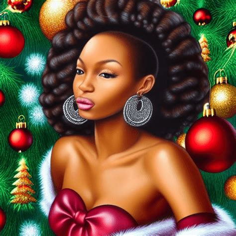 Beautiful African American Christmas Girl Graphic · Creative Fabrica