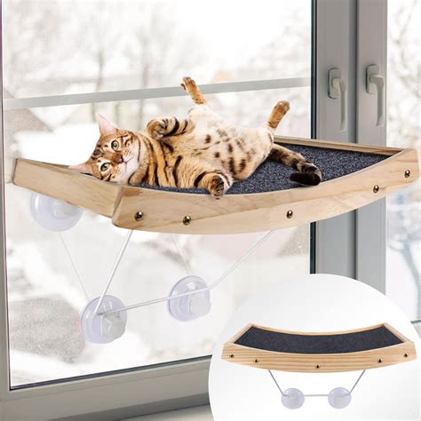 Kphico Cat Window Perch,Cat Hammock Window Seat with 4 Heavy Duty Suction Cups,Space Saving ...