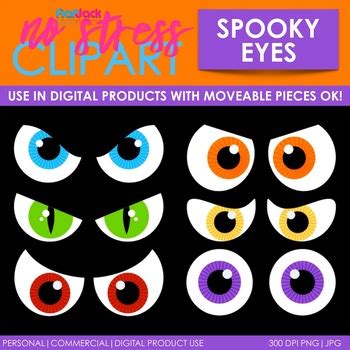 Halloween Spooky Eyes Clip Art (Digital Use Ok!) | TPT