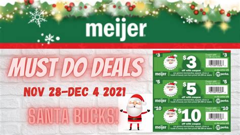 *SANTA BUCKS* 🎅 Meijer *MUST DO* Deals for 11/28-12/4 | FREEBIES & Santa Bucks Deals - YouTube