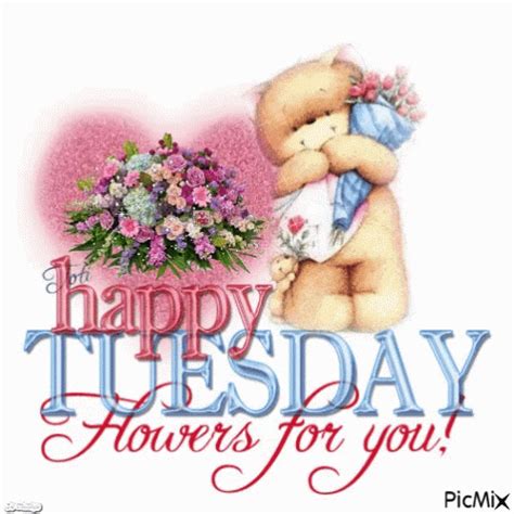 Happy Tuesday Flowers For You GIF - HappyTuesday FlowersForYou Glitter ...