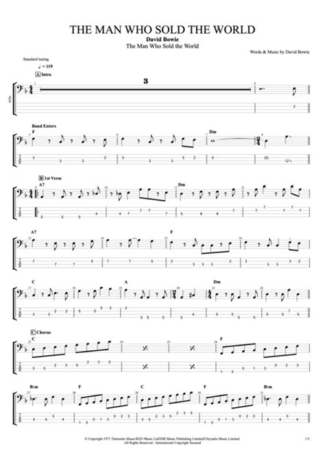 The Man Who Sold the World Tab by David Bowie (Guitar Pro) - Compacted Full Score | mySongBook