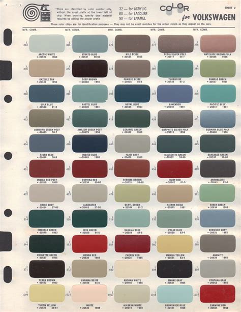 Paint Chips 1962 Volkswagen Beetle | Volkswagen beetle, Volkswagen ...