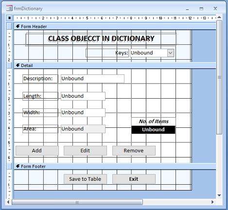 Update Class Object Dictionary Item through Form ~ LEARN MS-ACCESS TIPS AND TRICKS