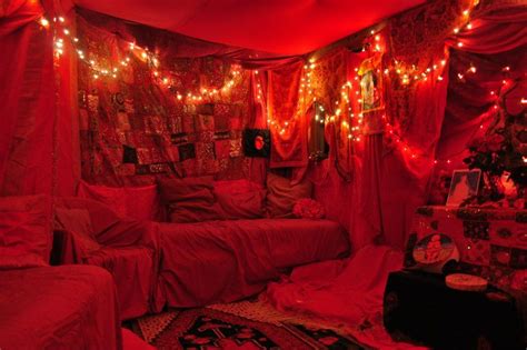 When women come together.... | Red lights bedroom, Red tent, Bedroom red