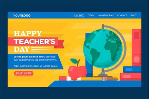 Free Vector | Flat teachers' day landing page template