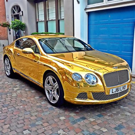 Bentley GT chrome Gold Wrap | Bentley gt, Chrome cars, Luxury cars rolls royce