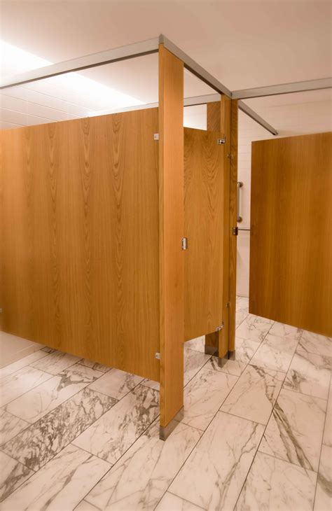 Ironwood Manufacturing wood veneer toilet partitions and bathroom doors. A beautiful, natural ...