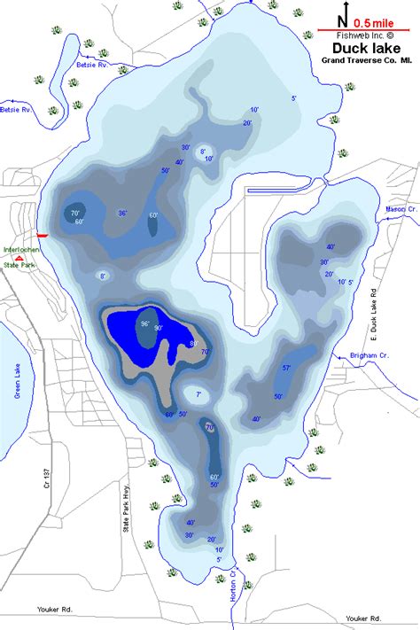 Duck Lake Map Grand Traverse County Michigan Fishing Michigan Interactive™