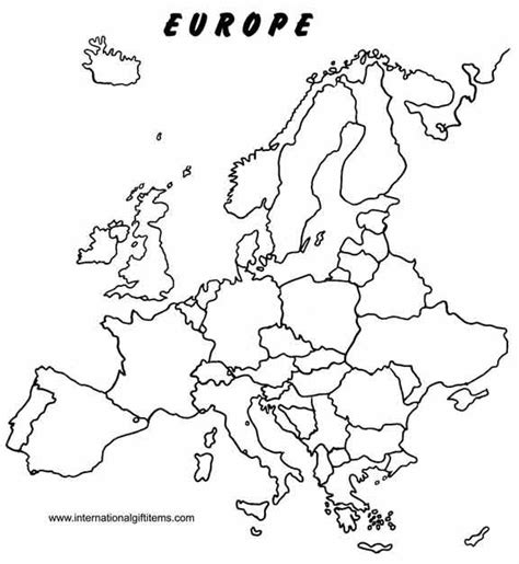 Blank Map of Europe Printable