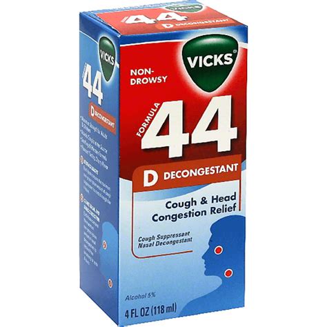 Vicks Formula 44 Decongestant, Cough & Head Congestion Relief, Non ...