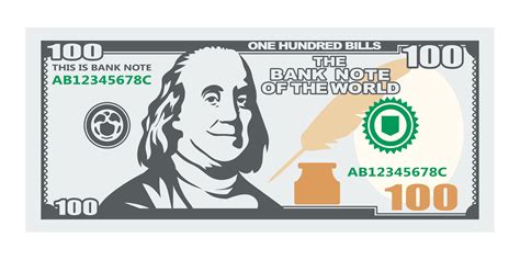 One hundred banknote with smiling president 333007 Vector Art at Vecteezy