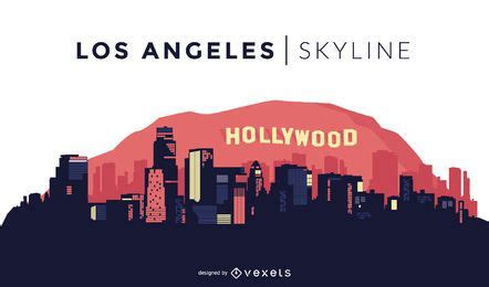 Los Angeles Skyline Design Vector Download