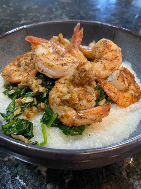 Garlic Shrimp and Grits with Sauteed Spinach - Inspiring Life Now Aip ...