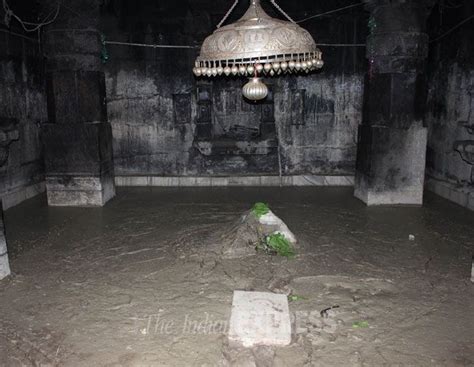 Inside the Kedarnath shrine, a heavy layer of silt has accumulated ...