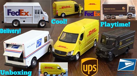 Fedex/UPS/USPS Toy Trucks Diecast Mail Truck Package Three Diecast Model Replicas ...