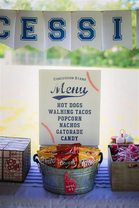 16 x 20 Baseball Party Concession Stand Menu Printable