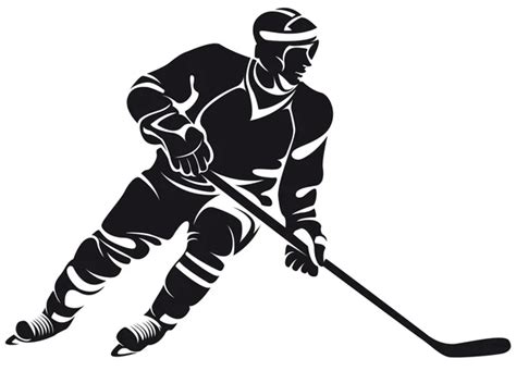 Kids Playing Hockey Clipart Silhouette