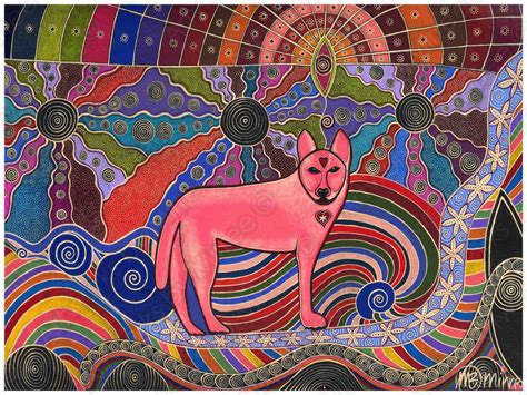 Dreamtime Dingo Life Purpose Contemporary Aboriginal Art Print by Mirree