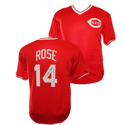 Pete Rose Autographed Signed Cincinnati Reds Custom Red Jersey - Hit ...