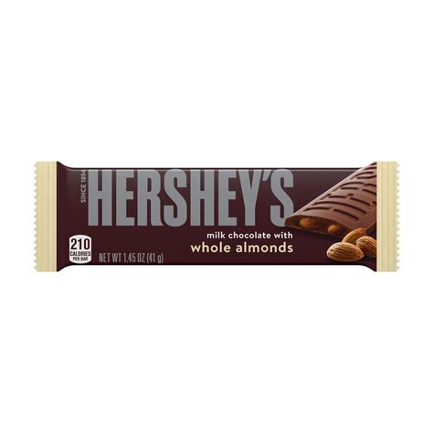 HERSHEY'S Milk Chocolate with Almonds Candy Bar, 1.45 oz