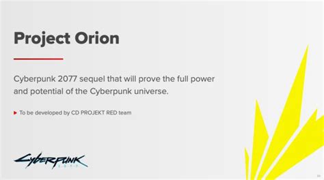 Anuncio del Proyecto Orion, la secuela de Cyberpunk 2077 que "desatará ...