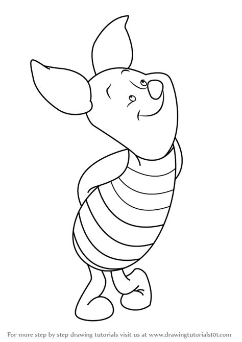 How to Draw Piglet from Winnie the Pooh (Winnie the Pooh) Step by Step | DrawingTutorials101.com