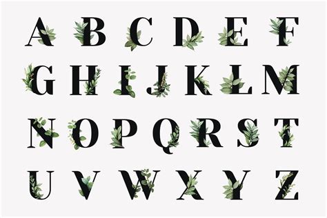 Botanical capital alphabet collection psd | free image by rawpixel.com ...