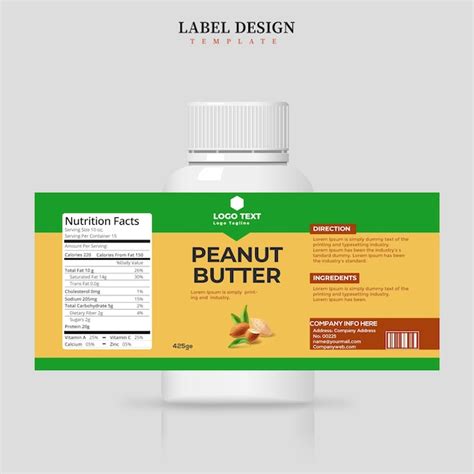 Premium Vector | Peanut butter label design