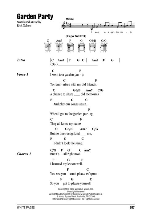 Garden Party by Ricky Nelson - Guitar Chords/Lyrics - Guitar Instructor