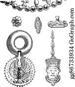 5 Ancient Assyrian Jewels Clip Art | Royalty Free - GoGraph