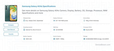 Samsung Galaxy A04s Specifications | DeviceBeast.com