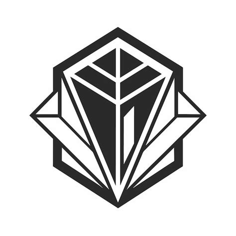 Premium Vector | A black and white logo featuring a geometric diamond design A minimalist car ...