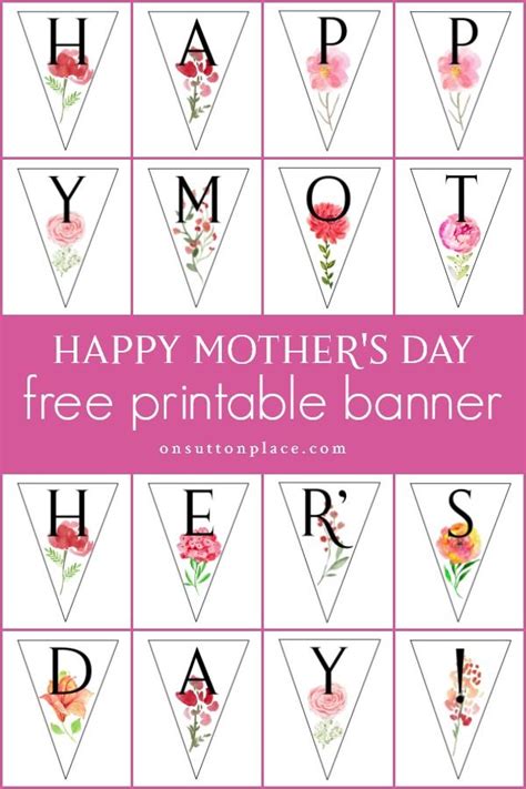 Happy Mothers Day Printable Banner - Printable Word Searches