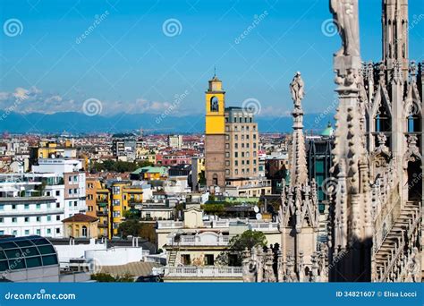 Milan cityscape stock image. Image of view, sculpture - 34821607