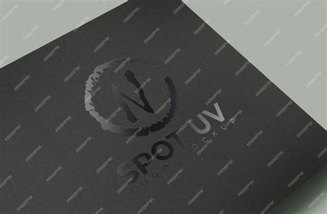 Premium PSD | Spot uv logo mockup black paper