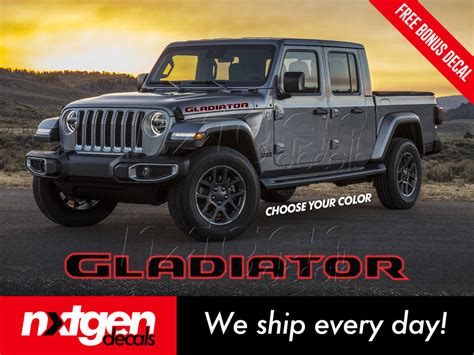 Jeep GLADIATOR Hood Vinyl Decals JT 2018 2022 – NxtGen Decals