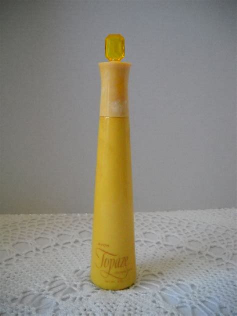 Vintage Avon Topaze Cologne Mist Perfume Bottle Yellow Jewel