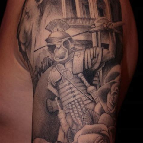 Roman Legionary tattoo sleeve. | Black and grey tattoos, Sleeve tattoos